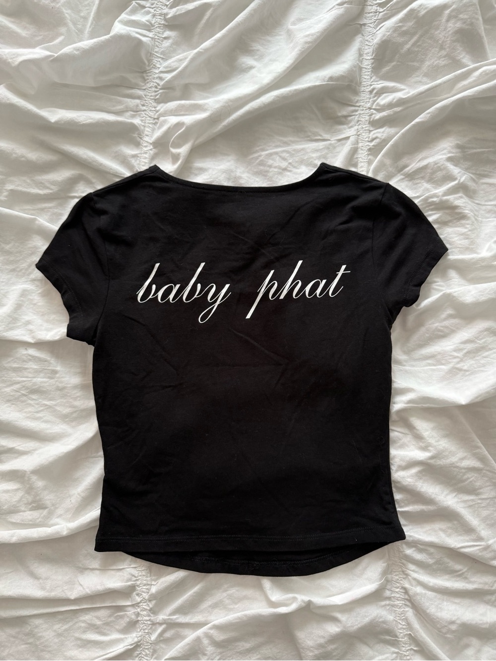 Baby Phat Black Tee with White Script Logo